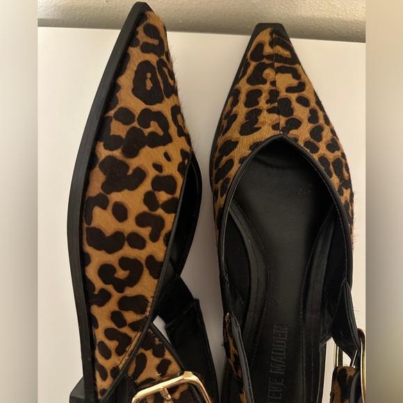 🐆Steve Madden Calf Hair Leopard Print Slingback Flats - Picture 6 of 9